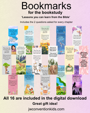 Load image into Gallery viewer, Bookmarks for JW Bookstudy 'Lessons you can learn from the Bible' PDF Printable