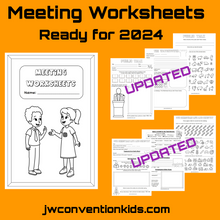 Load image into Gallery viewer, Meeting Worksheets for JW Children 6-12yo PDF Printable