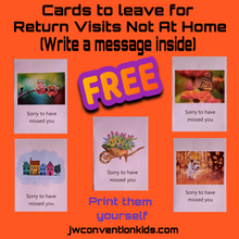 Load image into Gallery viewer, Cards for Return Visits Not At Home PDF download JW printable