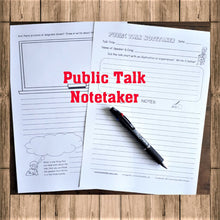 Load image into Gallery viewer, Public Talk Notetaker for Weekend Meetings PDF