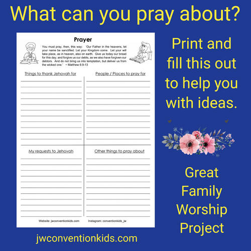 Prayer sheet for JW Families PDF