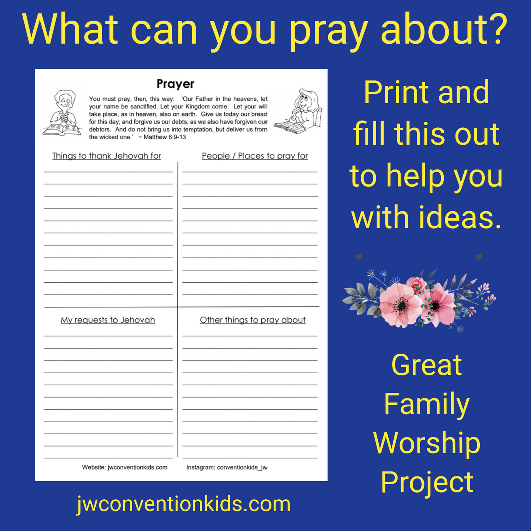 Prayer sheet for JW Families PDF