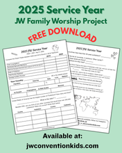 Load image into Gallery viewer, 2025 JW Service Year Report Free Printable for Family Worship