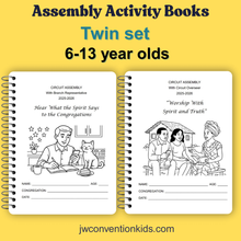 Load image into Gallery viewer, 6-13yo Twin Set JW Assembly Activity Books 2025 2026 Printable PDF Digital Download