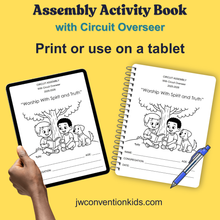 Load image into Gallery viewer, 2-7yo Assembly with Circuit Overseer 2025 2026 JW Activity Book &#39;Worship with Spirit and Truth&#39; Printable PDF Download