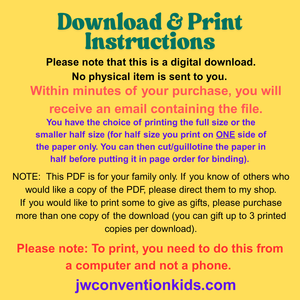 2-7yo Twin Set JW Assembly Activity Books 2025 2026 Printable PDF Digital Download