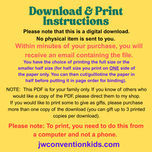 Load image into Gallery viewer, 6-13yo Assembly with Branch Representative 2025 2026 JW Activity Book &#39;Hear what the spirit says to the congregation&#39; Printable PDF Download