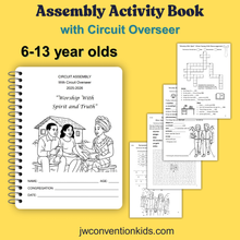 Load image into Gallery viewer, 6-13yo Twin Set JW Assembly Activity Books 2025 2026 Printable PDF Digital Download