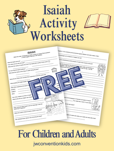 FREE Isaiah Bible Reading JW Activity Work Sheet PDF Printable