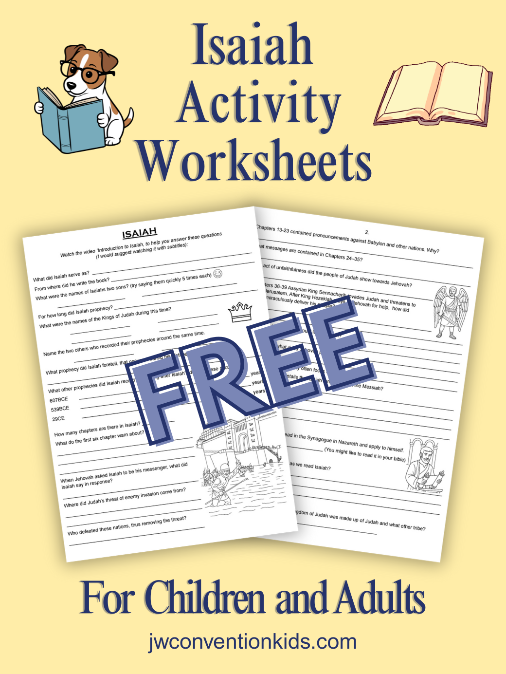 FREE Isaiah Bible Reading JW Activity Work Sheet PDF Printable