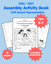 Load image into Gallery viewer, 2-7yo Assembly with Branch Representative JW 2026 Find Exquisite Delight in Jehovah PDF Printable