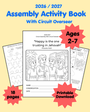 Load image into Gallery viewer, 2-7yo Assembly with Circuit Overseer JW 2026 Happy is the one trusting in Jehovah PDF Printable