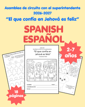 Load image into Gallery viewer, SPANISH 2-7 años Asamblea de circuito con el superintendente “El que confía en  Jehová es feliz”