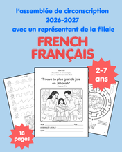 Load image into Gallery viewer, French Français 2-7ans BR “Trouve ta plus grande joie en Jéhovah” JW Assemblée de circonscription avec un représentant de la filiale