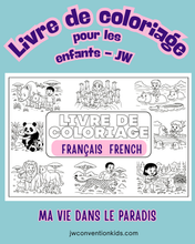 Load image into Gallery viewer, French Français Coloring book for JW Kids Bible PDF printable A4 size Digital Download