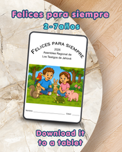 Load image into Gallery viewer, SPANISH Español 2-7años Felices para siempre 2026 JW Asamblea Regional de Los Testigos de Jehová Eternal Happiness Convention Printable