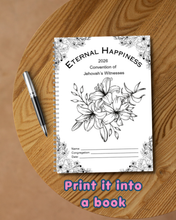 Load image into Gallery viewer, Notebook for 'Eternal Happiness' 2026 JW Convention Printable