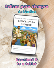 Load image into Gallery viewer, SPANISH Español 6-12años Felices para siempre 2026 JW Asamblea Regional de Los Testigos de Jehová Eternal Happiness Convention Printable