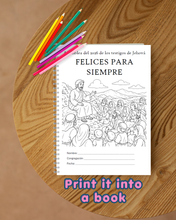 Load image into Gallery viewer, SPANISH Español 6-12años Felices para siempre 2026 JW Asamblea Regional de Los Testigos de Jehová Eternal Happiness Convention Printable