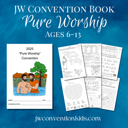 6-13yo Pure Worship 2025 JW Convention Activity Book Printable PDF Download