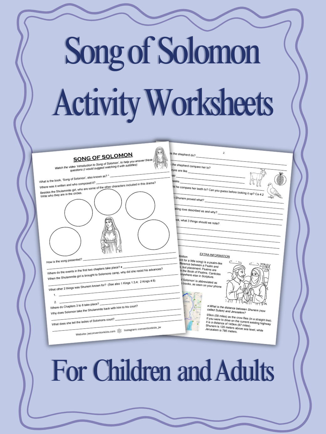 FREE Song of Solomon Bible Reading JW Activity Work Sheet PDF Printable