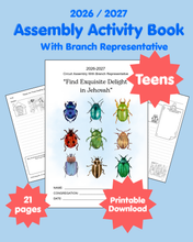 Load image into Gallery viewer, TEEN Assembly Notebook with JW Branch Representative - Find Exquisite Delight in Jehovah PDF Printable