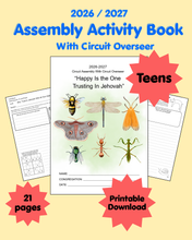Load image into Gallery viewer, TEEN Assembly Notebook with JW Circuit Overseer - Happy is the one trusting in Jehovah PDF Printable