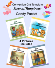 Load image into Gallery viewer, Candy Packet Pouches for the JW Eternal Happiness Convention PDF Printable Download for Gifts
