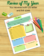 Load image into Gallery viewer, My Year: Memory Keepsake for Children to Review their year PDF Printable Download