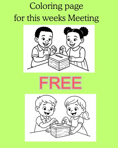 Free Coloring Page for Teaching children about Contributions