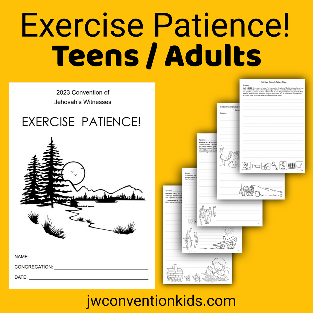 Teen/Adult Exercise Patience 2023 JW Convention Notebook PDF