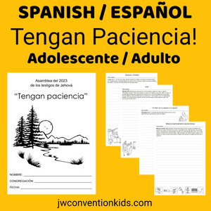 SPANISH Teen/Adult Exercise Patience 2023 JW Convention Notebook PDF