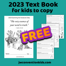 Load image into Gallery viewer, 2023 Writing out the Daily Text notebook for JW Kids to copy PDF