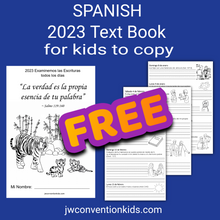 Load image into Gallery viewer, SPANISH 2023 Writing out the Daily Text notebook for JW Kids to copy PDF