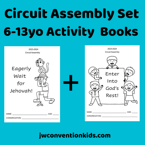 6-13yo Set of 2  JW Assembly Activity Books for 2023/24