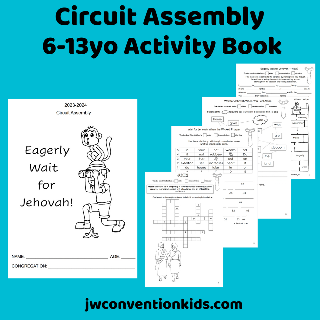 6-13yo Eagerly Wait for Jehovah JW Circuit Assembly with Circuit Overseer