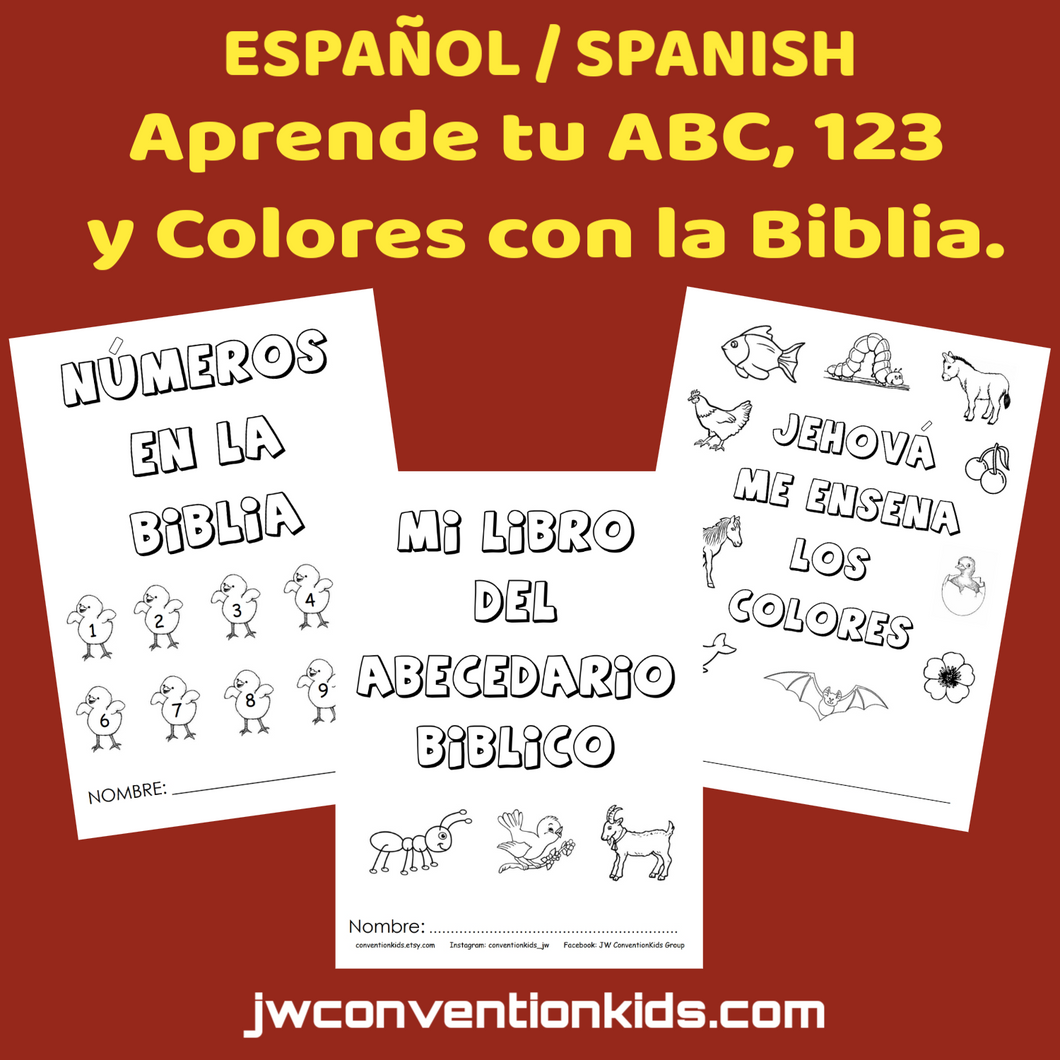 SPANISH 2-6 años Bible ABC 123 Colors notebook PDF
