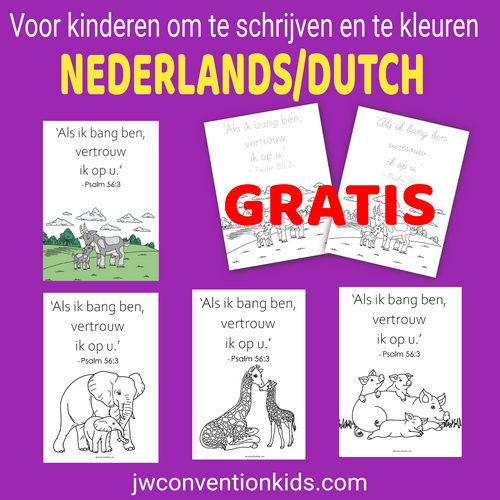 Dutch / Nederlands 2024 Text Scripture FREE JW coloring pages PDF