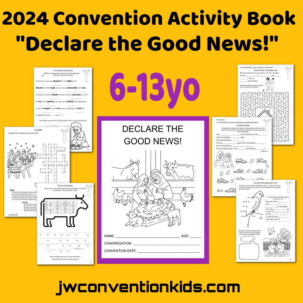 6-13yo Declare the Good News 2024 JW Convention Activity Book PDF in English