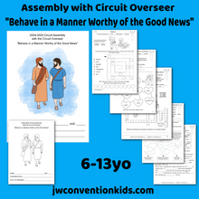 Load image into Gallery viewer, 6-13yo JW Assembly with Circuit Overseer Behave in a Manner Worthy of the Good News digital download