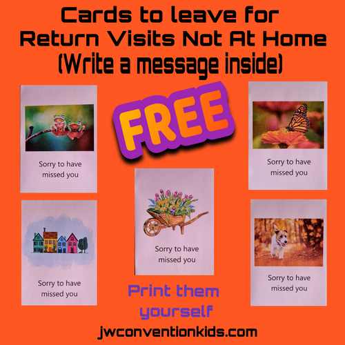 Cards for Return Visits Not At Home PDF download JW printable