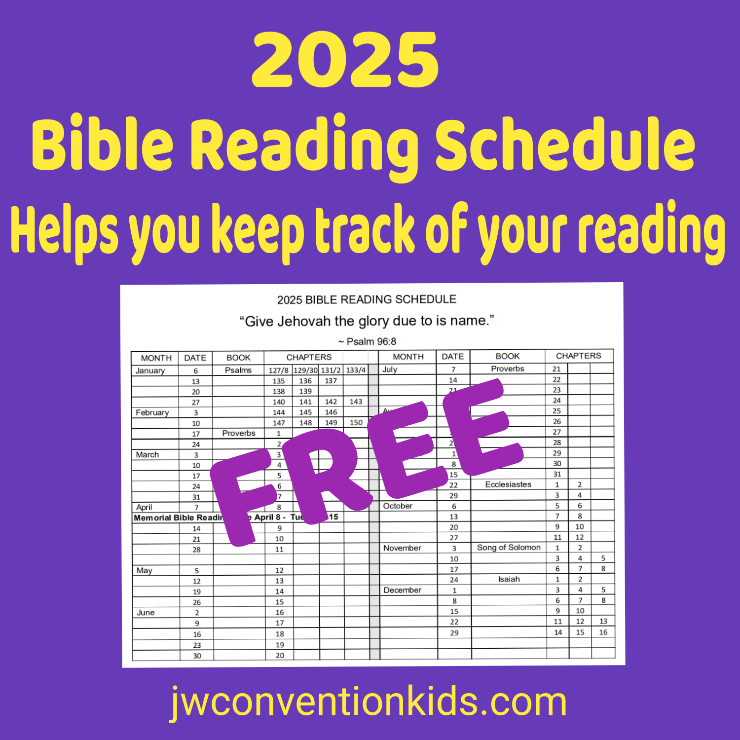 2025 Bible Reading Schedule JW PDF printable download – Convention Kids for Free Bible Reading Plans Printable