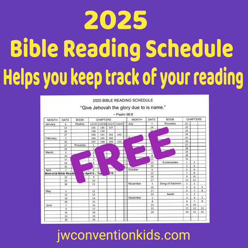 2025 Bible Reading Schedule JW PDF printable download