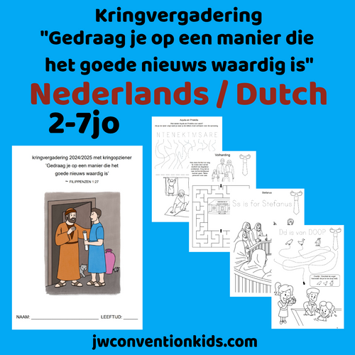 Dutch Nederlands JW Kringvergadering 2-7jo Digitale download ’Gedraag je op een manier die het  goede nieuws waardig is