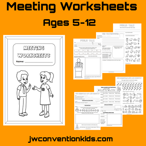 Meeting Worksheets for JW Children 5-12yo PDF Printable