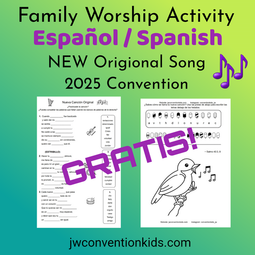 Español/Spanish Cántico Nuevo para la Convención Song Family Worship Activity for JW 2025 Convention PDF download