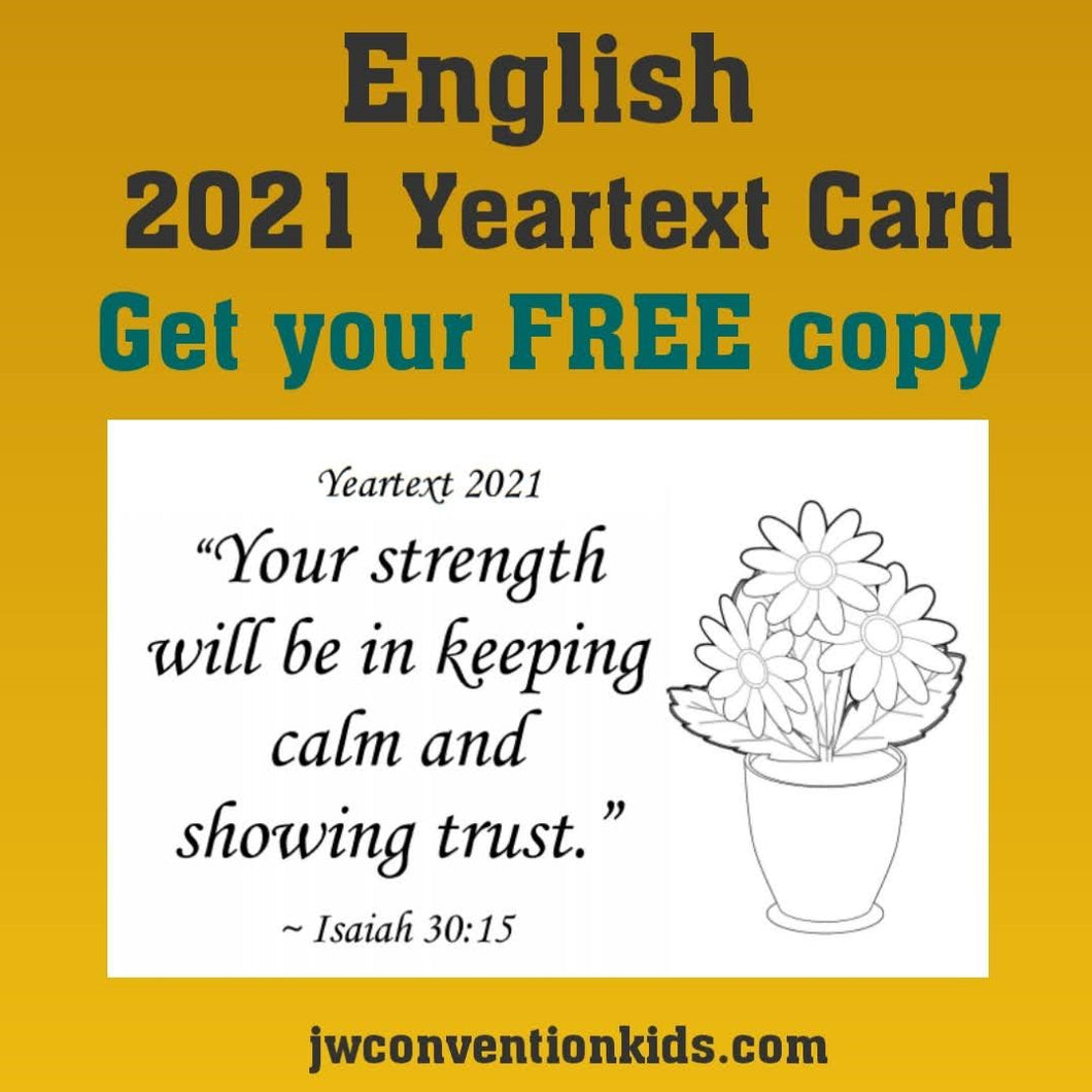 FREE English 2021 Year Text Card