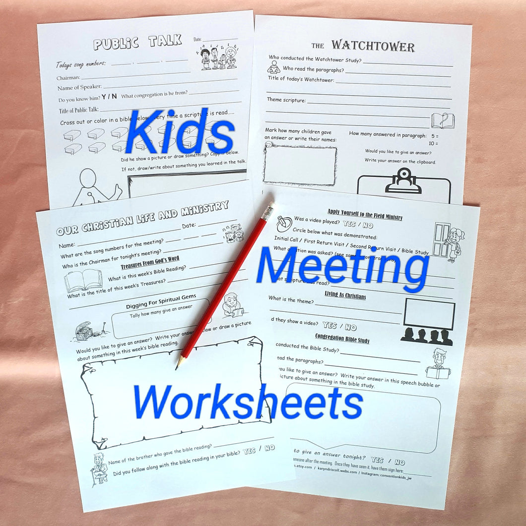 Meeting Worksheets for kids PDF