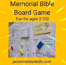 Load image into Gallery viewer, SPANISH Memorial Board Game for JW all ages / Español JUEGO BIBLICO  DE LA  CONMEMORACIÓN  Para Edades de 2 A 102
