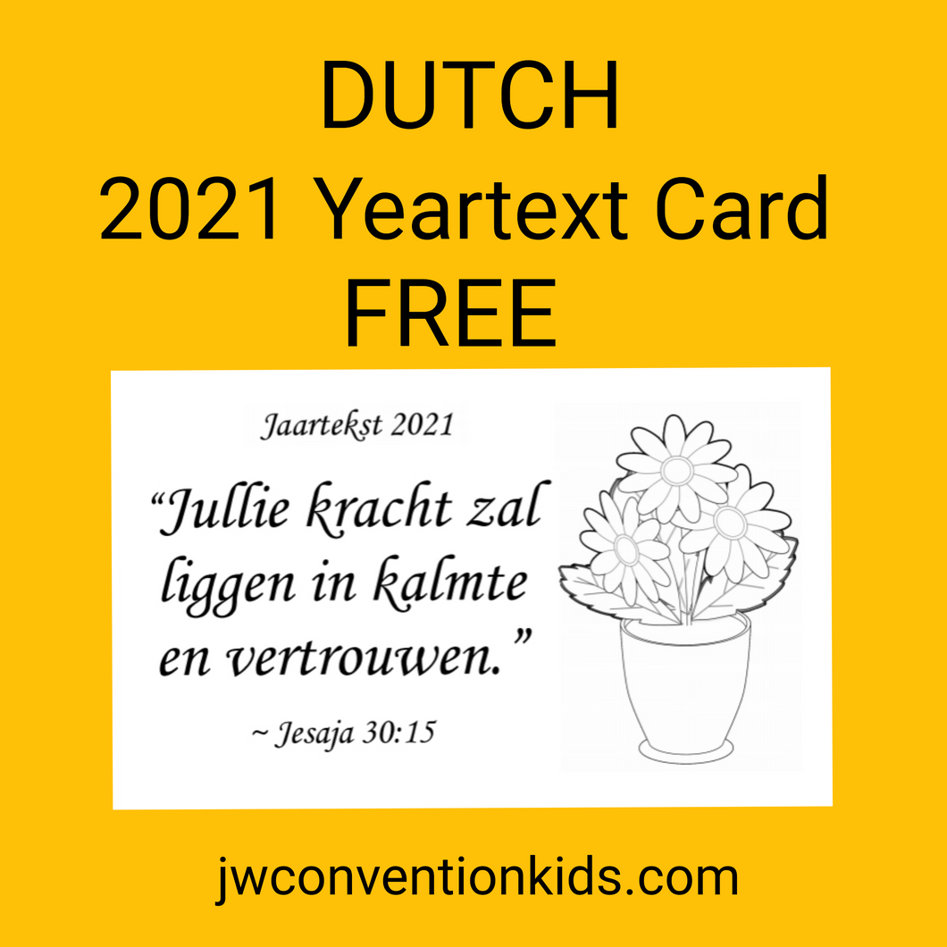 DUTCH 2021 Text Card Nederlands